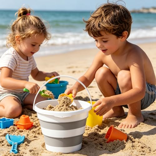 Collapsible Bucket,1.7Gallon (6.5L) Foldable Round Mop Bucket with Handle, Portable Water Pail for Household Cleaning, Car Washing, Camping, Beach, Fishing and Outdoor Storage - size: Small