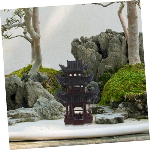 MAGICLULU Mini Aquarium Pavilion Mini Chinese Building Statue Fish Shelter Aquarium Castle Ornament Decor Fish Tank Bonsai Ornament
