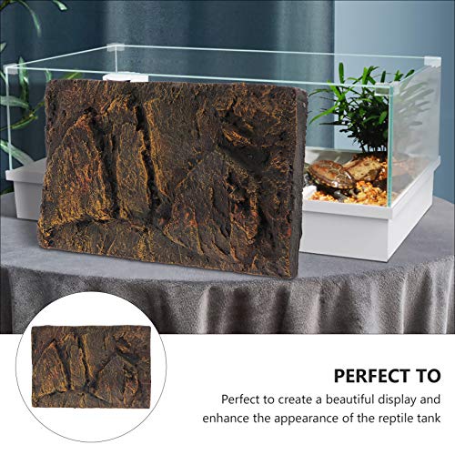 UKCOCO Reptile Tank Background- Reptile Rock Background for Terrarium, 3D Stereo Rock Terrarium Background Board, Amphibian Backdrop Decoration for Aquarium& Reptile Turtles Fish Tank