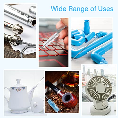 Patelai 6 Pieces Aquarium Filter Brush Set Include Double-Ended Hose Brush and Straw Nylon Stainless Steel Flexible Spring Assorted Sizes Long Tube Cleaning for Fish Tank Home Kitchen