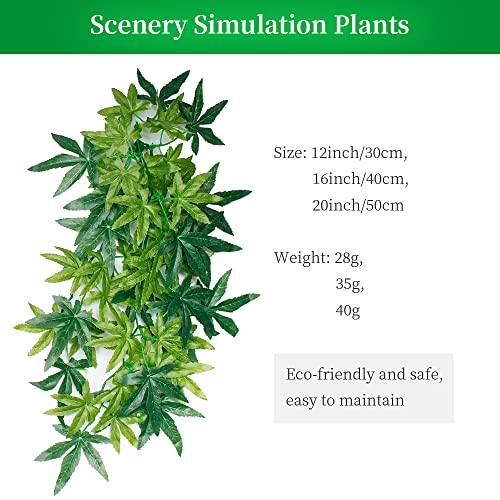 50cm/20in Aquarium Decorations Plants Artificial Fake Plastic Water Grass Plants for Fish Tank Aquarium Decor Artificial Hanging Plants - color: Green Leaves, size: 20INCH
