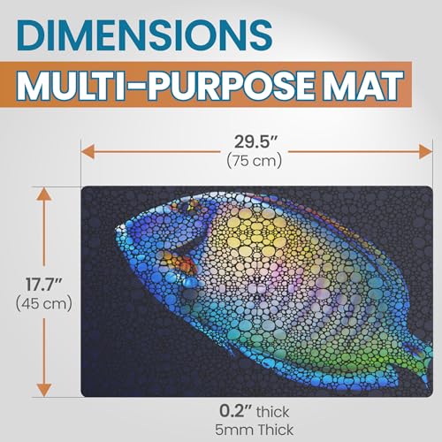 Flipper Aquarium Mat with Tang Artwork – Waterproof and Cushioned for Aquariums, Floor Mat, Desk Pad, and Decorative Gift for Hobbyists - color: Tang