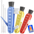 6 Pack Holikme 4 in 1 Cup Lid Cleaning Brush Set with 3 Straws, Multifunctional Bottle Brush, Silicone Cup Lid Gap Cleaner, Durable Bristle Crevice Cleaning Brush, Blue & Yellow & Red - color: Blue & Yellow & Red