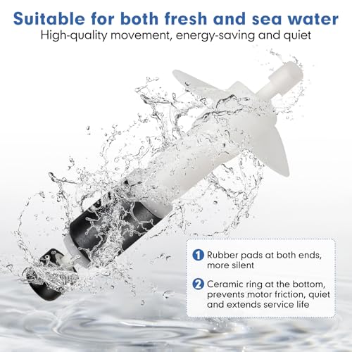 hygger 1850GPH Aquarium Wave Maker Pump with Strong Magnetic Suction Base, Ultra-quiet 360 Degree Rotating Submersible Power Head,for 60-130 Gal Freshwater Saltwater Tank - size: M-10W For 50-100Gal Tank