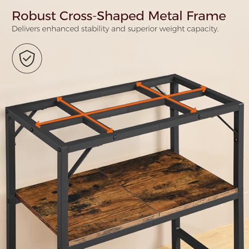 MAHANCRIS 20 Gallon and 5-10 Gallon Fish Tank Stand Bundle, Heavy Duty Aquarium Stand with Storage Shelves, Metal Frame Turtle Reptile Terrarium Stand, for Home Office, FTHR2001-FTHR5201