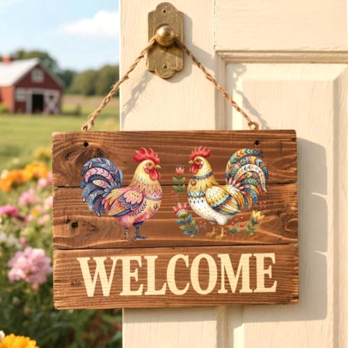 Peacoblue 18 Sheets Rub on Transfers for Crafts, Nordic Folk Chickens 3.6"x3.9" UV DTF Cup Wraps Waterproof Cold Transfers Stickers for Wood Glass Metal Cup Tumblers Mirrors Mugs Home Decor - style: Nordic Folk Chickens
