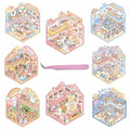 8 Sets Cute DIY 3D House Stickers with Tweezers,Fun 3D Sticker Scene Make Your Own Mini Cartoon Zoo Aquarium Library Coffee House Stickers for Gifts Therapy for Adult Relief Stress Pass The Time