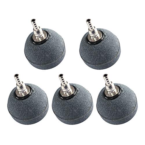 Feelers 2 Inch Crazy Air Stone Bubble Ball Shape Cylinder Fish Tank Oxygen Stone Bubbler Diffuser for Aquarium Hydroponic Growing System (Pack of 5) - size: 2 Inch-Ball
