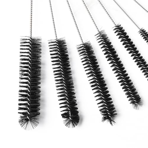 Straw Cleaner Brushes Sets, 24 Pieces Aquarium Filter Brushes, Length 8.26 Inch Stainless Steel Nylon Pipe Brush, Different Width Sizes Water Pipe Brush