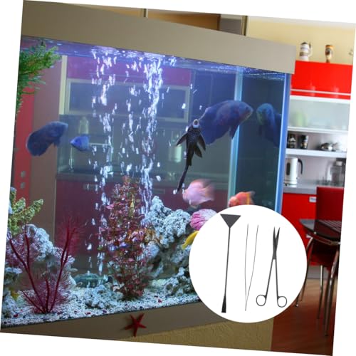 BESPORTBLE 3pcs Aquarium Cleaning Tool Set Water Plants Tweezers Scissors and Shovel for Fish Tank Maintenance and Aquascaping
