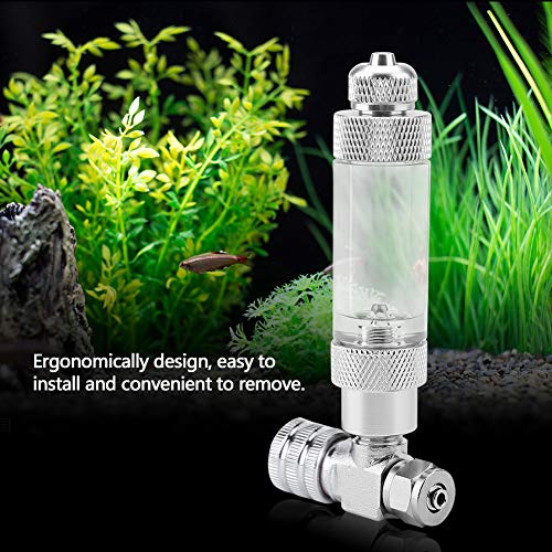 Joyzan Fish Tank CO2 Needle Check Valve, Aquarium System CO2 Regulator Bubble Counter DIY Accessory Stainless Steel Generator Flow Control Single Head Micro metering Needle Valves Air Pump Diffuser
