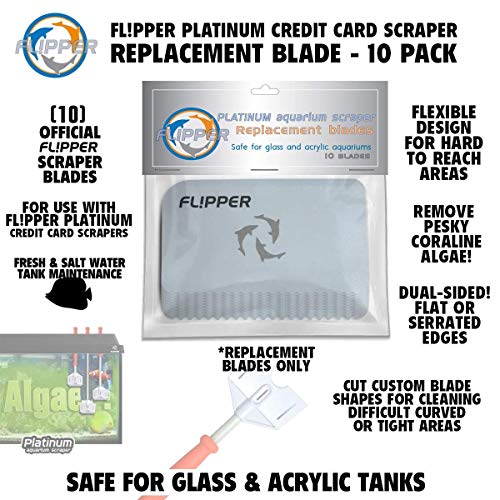 Flipper Platinum Aquarium Hand Scraper Tool – Glass and Acrylic Fish Tank Cleaner – Aquarium Glass Cleaner - Aquarium Glass Scraper with Serrated Blade 18"