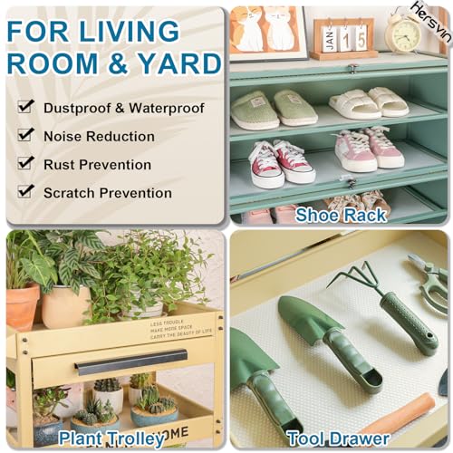 Hersvin Shelf Liners, 23.6x196.9 Inch EVA Non-Adhesive Drawer Mats, Cupboard Pad, Kitchen Cabinet Lining Fridge Cushion for Home Office (Clear/Dot, 60x500cm) - color: Clear Dot, size: 23.6"W x 197"L