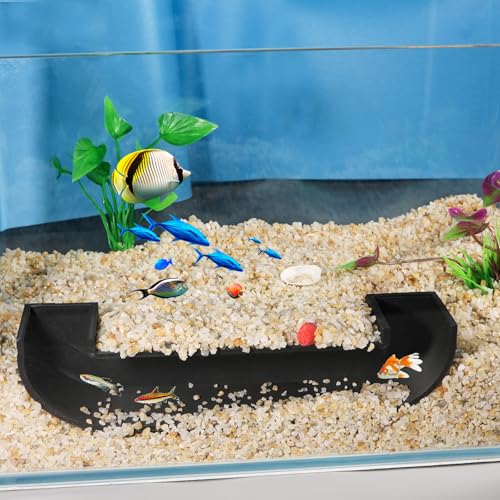 Aquarium Undergravel Fish Tunnel Cave, Black, Style 4 - color: Black, style: Style 4