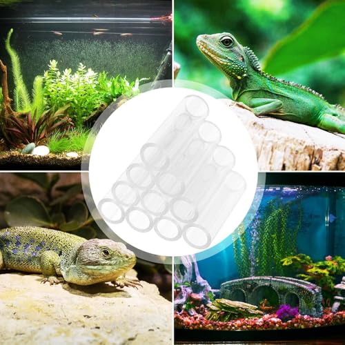 Aquarium Shrimp Cave - Clear Acrylic Breeding Habitat, Crystal Shelter Tube, Secure Aquatic Hideaway | Shrimp Breeding Tube for Small fishss Tank Environment - color: 10 Tubes