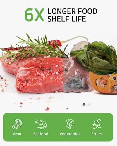 Syntus 11" x 150' Vacuum Sealer Bags for Food with Cutter, Vacuum Sealer Bags Roll Keeper BPA-free Heavy-duty Commercial Grade for Food Storage, Meal Prep and Sous Vide - size: 11" x 150'