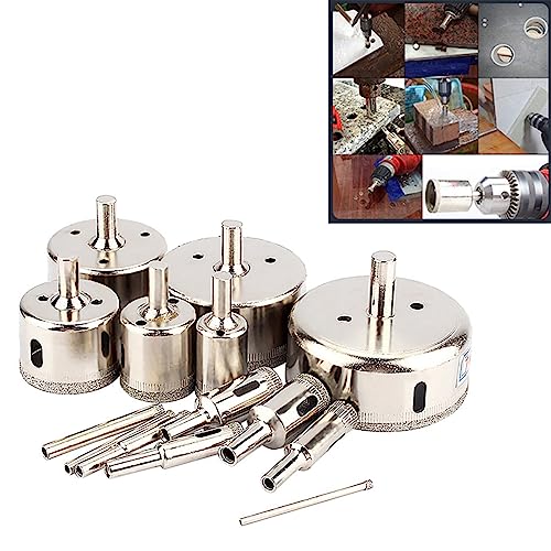 Diamond Hole Saw Diamond Drill Modeling Tool Hollow Drill Crown for Diamond Drill Set 3-70 Mm for Tiles, Glass, Aquariums, Marble, Granite, Ceramics