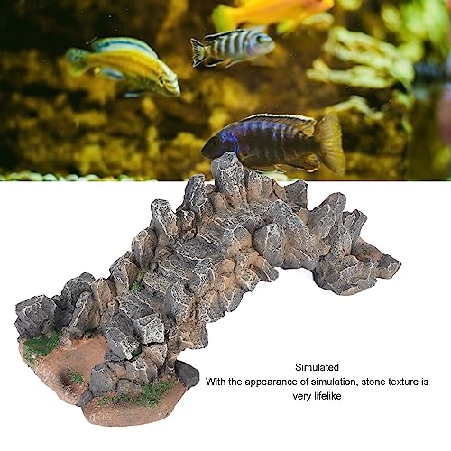 Aquarium Bridge Decoration Resin Arch Bridge Ornament for Fish Tank Landscaping Small Fish Hideout Decor