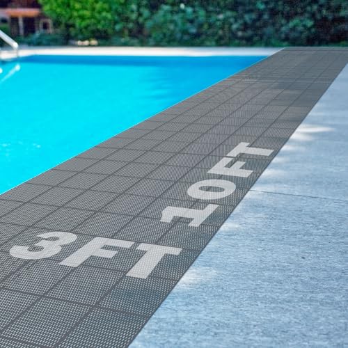 Tondiamo Pool Mat Non Slip Drainage Mats Swimming Pool Floor Deck Mats Rugs PVC Splash Mesh Hollow Doormat Roll for Outdoor Indoor Patio Restaurant Garage Kitchen Bathroom Safety(3 x 10 ft,Grey) - color: Grey, size: 120" x 36" (Rectangular)