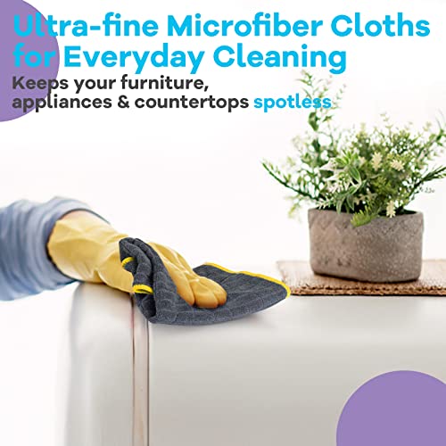 Airlab Microfiber Cleaning Cloth for Household Dust Rags for Cleaning All-Purpose Towels Streak Free Kitchen Dishes Reusable Pack of 6, 12" x 12" - color: Dark Grey, Pack of 6