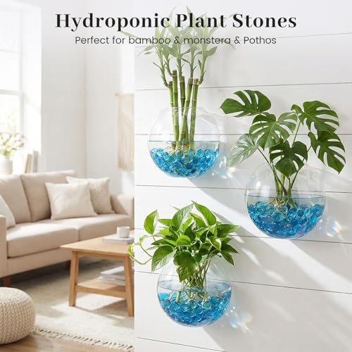 FUTUREPLUSX 1LB Light Blue Flat Glass Marbles, Glass Pebbles Vase Fillers for Centerpieces, Fish Tank for Aquarium Gravel Decor Table Scatter Art Craft - color: Light Blue