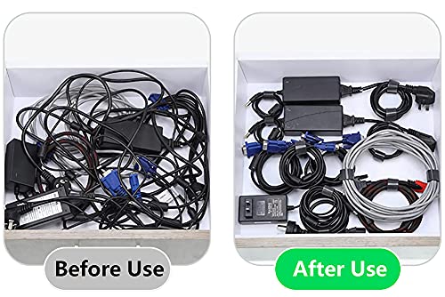 Cable Ties Reusable Black 50 Pack Cord Straps Hook and Loop Wire Wraps Keepers Clips Organizer Management Kit for tv pc Computer Charging Data Cables - color: Black, size: 50PCS