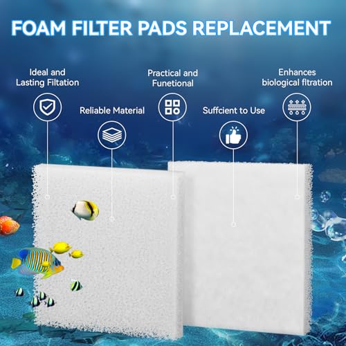Magluv C3 Poly Foam Pad Fit for Fluval C3 Power Filter White Filter Foam Aquarium Filter Pad Media Replacement, 10-Pack (C3) - color: C3