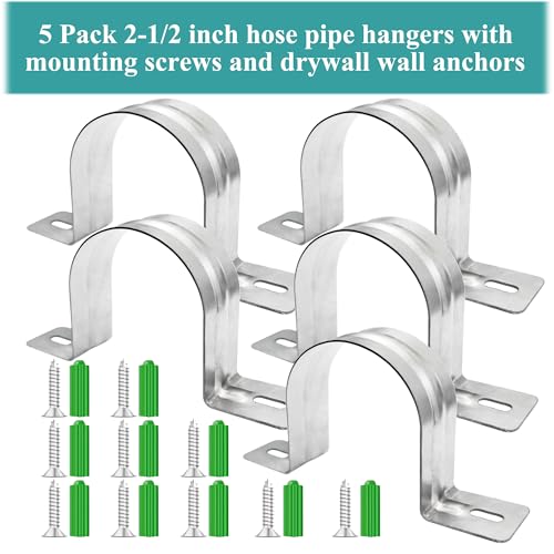 Dust Collection Hose and Pipe Holder Adjustable Hangers Bracket, Don’t Broken Like Plastic After Long Time, Durable Spray Iron, 5 PCS (Sliver, 2-1/2 Inch) - color: Sliver, size: 2-1/2 Inch