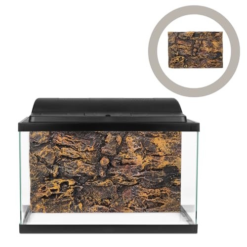 iplusmile Reptile Terrarium Rock Background, 3D Reptile Tank Background Rock Stone Background Decorations Backdrop Habitat for Fish Tank Lizards Bearded Dragons
