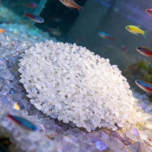 Natural Agate Aquarium Gravel, Fish Tank Rocks and Pebbles, Suitable for Indoor Plants, Colorful Crushed Stones can be Used for Succulent Plant Decoration, vase Filling, DIY Crafts (White) - color: White