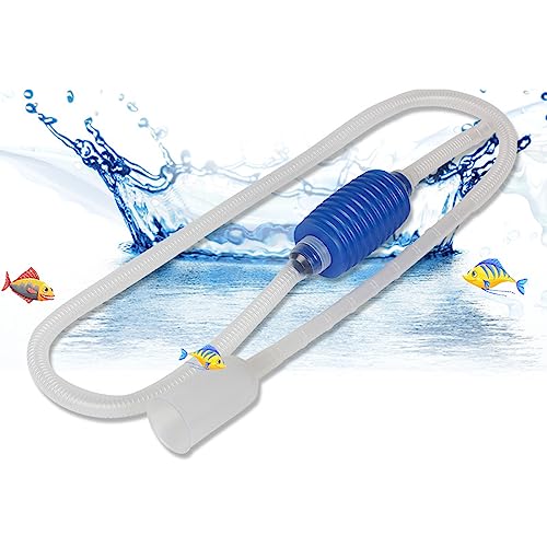 4.8ft Aquarium Siphon for Fish Tank, Aquarium Cleaning Tools, Manual Aquarium Vacuum Gravel Washer Siphon Pump, Aquarium Water Changer for Drainage and Water Injection Sucking Fish Droppings