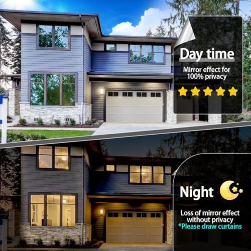 Niviy One Way Window Privacy Film See Out Not in 23.6 x 78.7 Inch Window Tint for Home Heat Blocking Anti UV Glass Door Mirror Film, Silver - color: Silver, size: 23.6" x 78‘’
