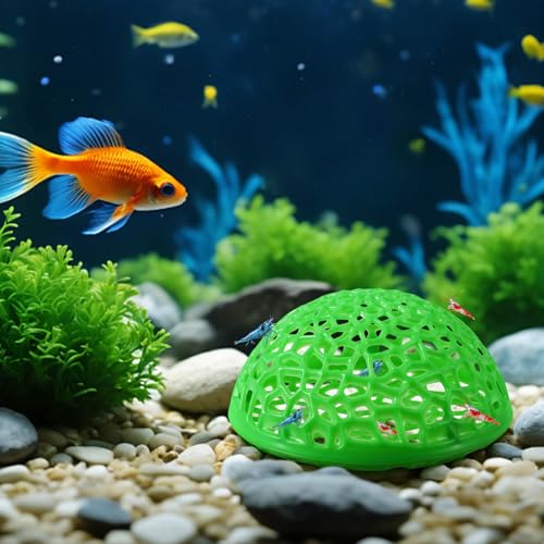 2 Pack Aquarium Shrimp Hide Cave, Porous Shrimp Hideout Shelter for Breeding & Molting, Detachable Tunnel Ornament for Fish Tank, Shrimp & Small Fish (Green) - color: Green