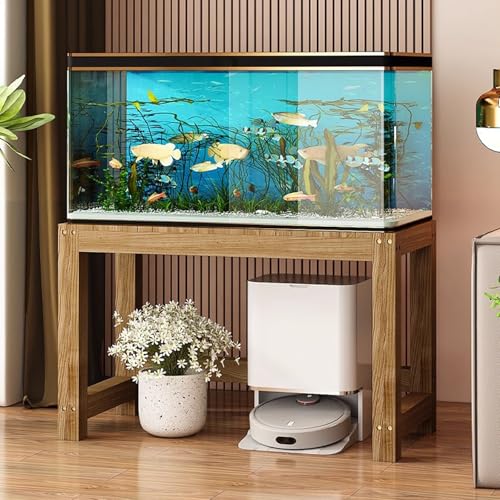 Customizable Solid Wood Fish Tank Stand, Indoor Storage Rack for Home, Office & Hotel, Non-Slip Foot Pads, Perfect Size 50x45cm (19.7x17.7in) - size: 50x45cm/19.7x17.7in