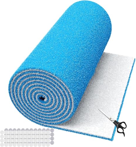 20''x90'' Air Vent Filters, High Air Flow Cut to Size(80+Filters) MERV 8 Electrostatic Floor Vent Filter for Floor Registers, RV, AC, Ceiling, Grilles and Wall HVAC Furnace Vents, 48PCs Adhesive Hook - style: 20" x 90"(Blue)