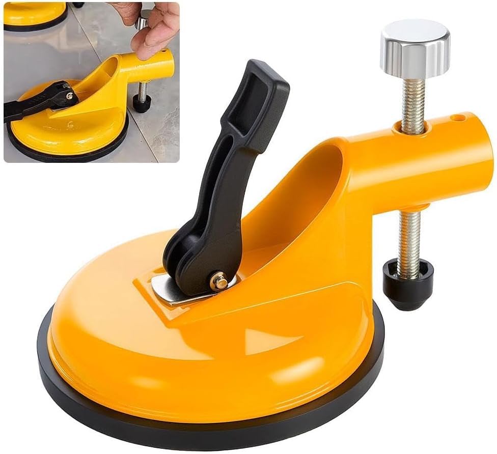 Adjustable Height Countertop Leveling Tool - Professional Seam Leveler for Granite & Marble with Vacuum Lifting Clamps - Floor Gap Fixer Yellow 1pcs - color: Yellow, size: 1pcs