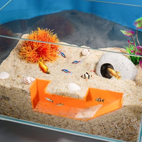 Orange Aquarium Underwater Fish Tunnel Cave, Modern Resin Fish Hide, 2.5 Inches, Style 7 - color: Orange, style: Style 7