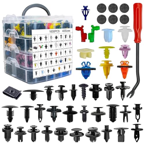 1931 PCS Bumper Retainer Clips Car Plastic Rivets Fasteners Push Retainer Kit Most Popular 40 Sizes Auto Push Pin Rivets Set -Door Trim Panel Fender Clips for Honda Toyota GM Ford Chrysler - size: 1931 Pcs-for Multiple Brands