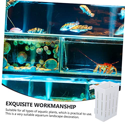 Ipetboom Hanging Aquarium Plant Holder 4Pcs Aquatic Plant Pot with Hook Aquarium Water Plants Planter for Fish Shrimp Plant Cultivation - color: As Shown 1