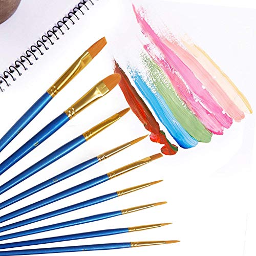 AROIC Paint Brush Set, 3 Pack 30 Pcs Acrylic Paint Brushes Artist Paint Brushes for Oil Watercolor Acrylic Face Rock Painting - color: Blue, size: 30pcs