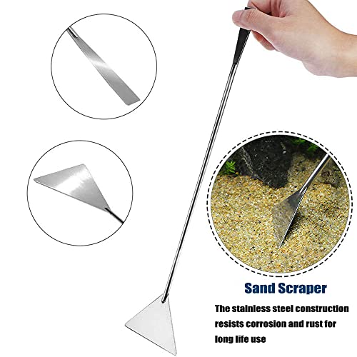 Utoolmart Aquarium Tank Aquatic Spatula Stainless Steel Long Sand Substrate Spatula Algae Scraper Fish Tank Plant Tools Accessories for Aquascaping Cleaning - size: 1pcs