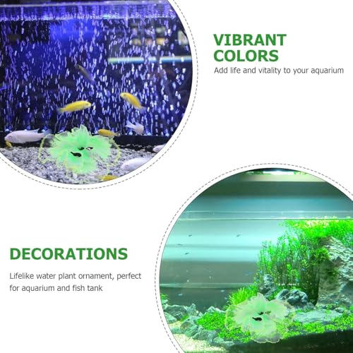 DOITOOL Artificial Silicone Aquarium Plant Ornament Green Aquatic Water Plant Decoration for Fish Tank Landscaping for Home and Aquarium Use