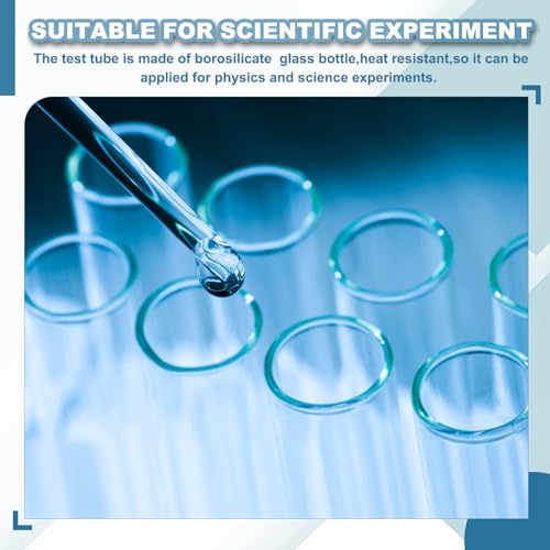 PATIKIL 50ml Test Tubes with Caps, 24Pcs 30x100mm Glass Clear Flat Bottom Test Tube Containers with Plastic Cap for Bead Party Candy Bath Salt Storage Scientific Experiment Plant(Black) - color: Black, size: 30x100mm