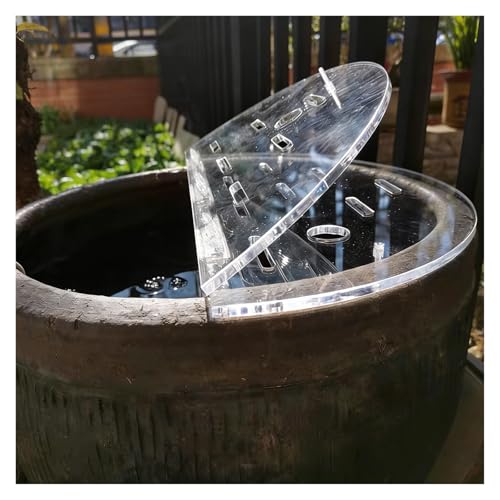 Round Acrylic Plate Fish Tank Cover, Clear Acrylic 12/14/16/20/24/28/30/39 Inch Aquarium Anti Jump Lid, with Pre-Cut Holes & Hinge(13.8"/35cm) - size: 13.8"/35cm