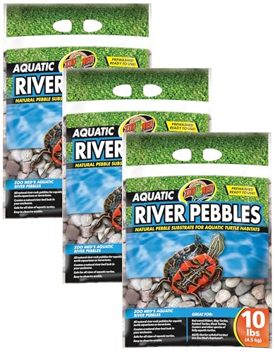 Zoo Med Aquatic River Pebbles for Turtle 10 lbs. (Pack of 3) - size: 9.9 Pound (Pack of 3)