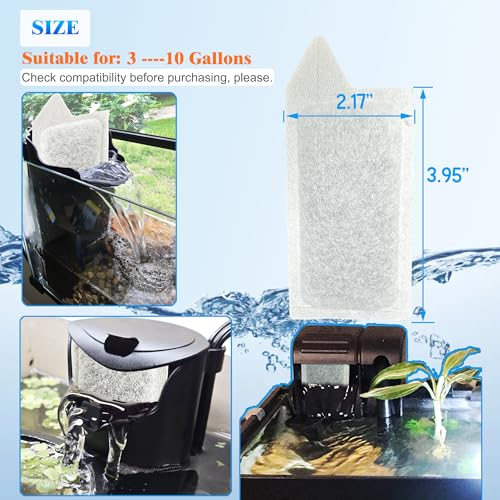12 Pack Replacement Small Size Cartridges for Tetra Whisper Small Fish Tanks Filter; Refilled Filter Cartridges S Size for Aquarium Kits 3-10 Gallons