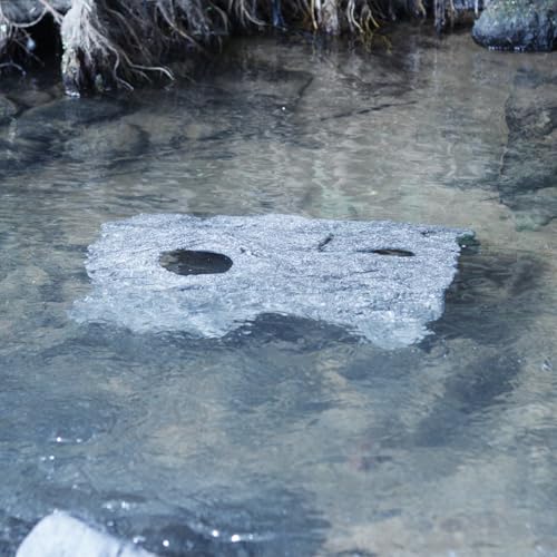 Fish Cave, Camouflage Hiding Shelter for Koi Pond, Realistic Underwater Sanctuary with Weighted Base to Protect Fish from Herons - color: Gray