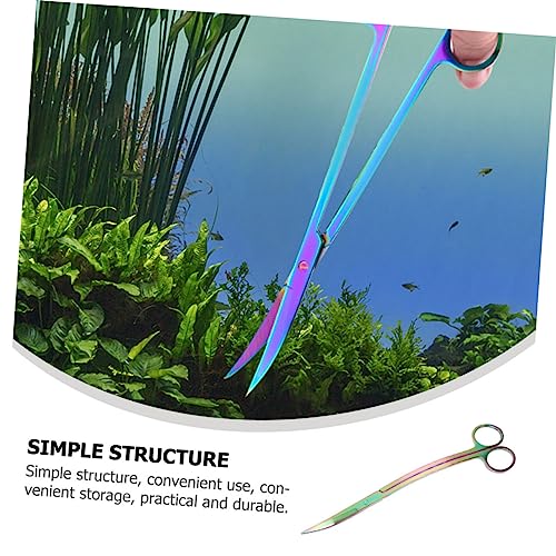 CALLARON Stainless Steel Aquatic Plant Scissors 8-Inch Aquarium Trimming Tool for Aquascaping Fish Tank Maintenance and Aquatic Plant Care Portable and Sturdy Design