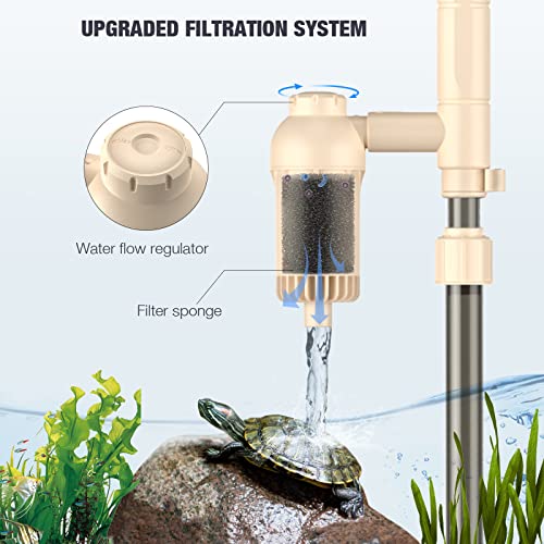 AKKEE Aquarium Vacuum Gravel Cleaner: Water Circulation, Beige