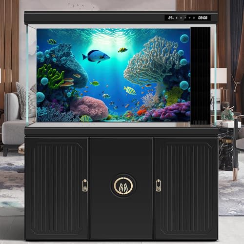 Underwater Aquarium Background Tropical Coral Reef and Exotic Fishes Terrarium Background Deep Blue Ocean Sea with Sunbeams Natural Seascape Fish Tank Backdrop Poster Decorations Vinyl 24x12in - color: Ultramarine, size: 24(W)x12(H)in